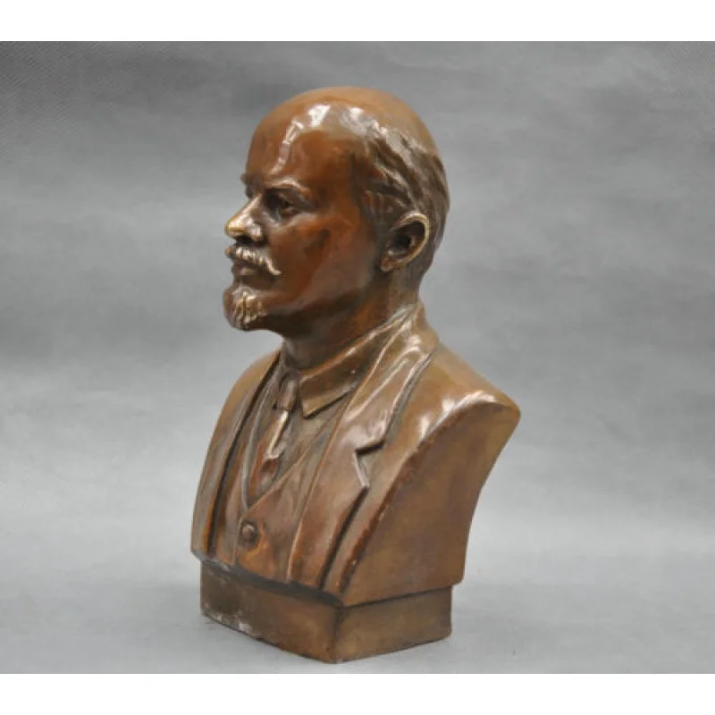 7\'\' Soviet Leader Vladimir Ilyich Ulyanov Lenin Bust Bronze Statue