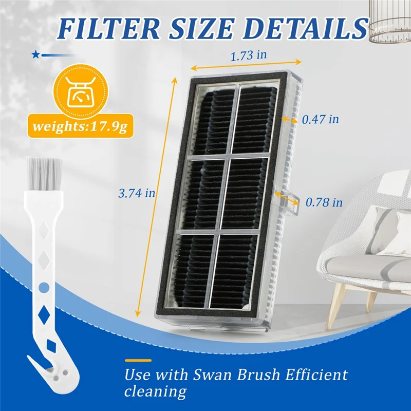 Filtros HEPA de repuesto para aspiradora de AT28 para Dreame X40 Ultra/L10s Pro Ultra Heat/X30 Ultra/X30 Pro Plus, repuesto