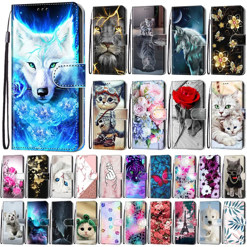 Redmi 8A 7A Wallet Case For Xiaomi Redmi 7A Phone Cover Cute Painted Flip Etui For Xiomi Xiaomi Redmi 8 7 6 7A 8A 6A Case Funda