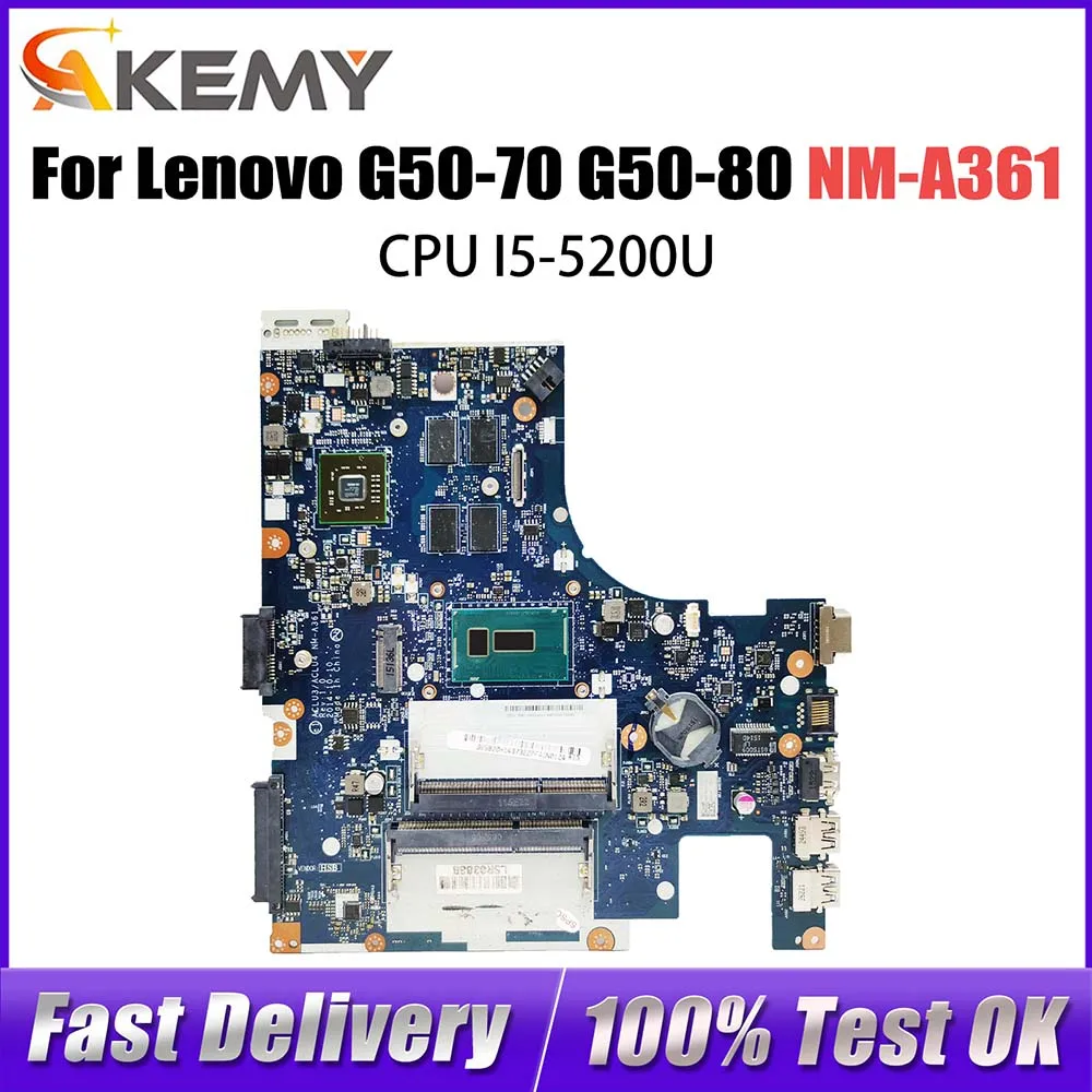 

NM-A361 Mainboard For Lenovo G50-70 G50-80 Laptop Motherboard With I5-5200U CPU FRU 5B20H14463 100% Tested OK