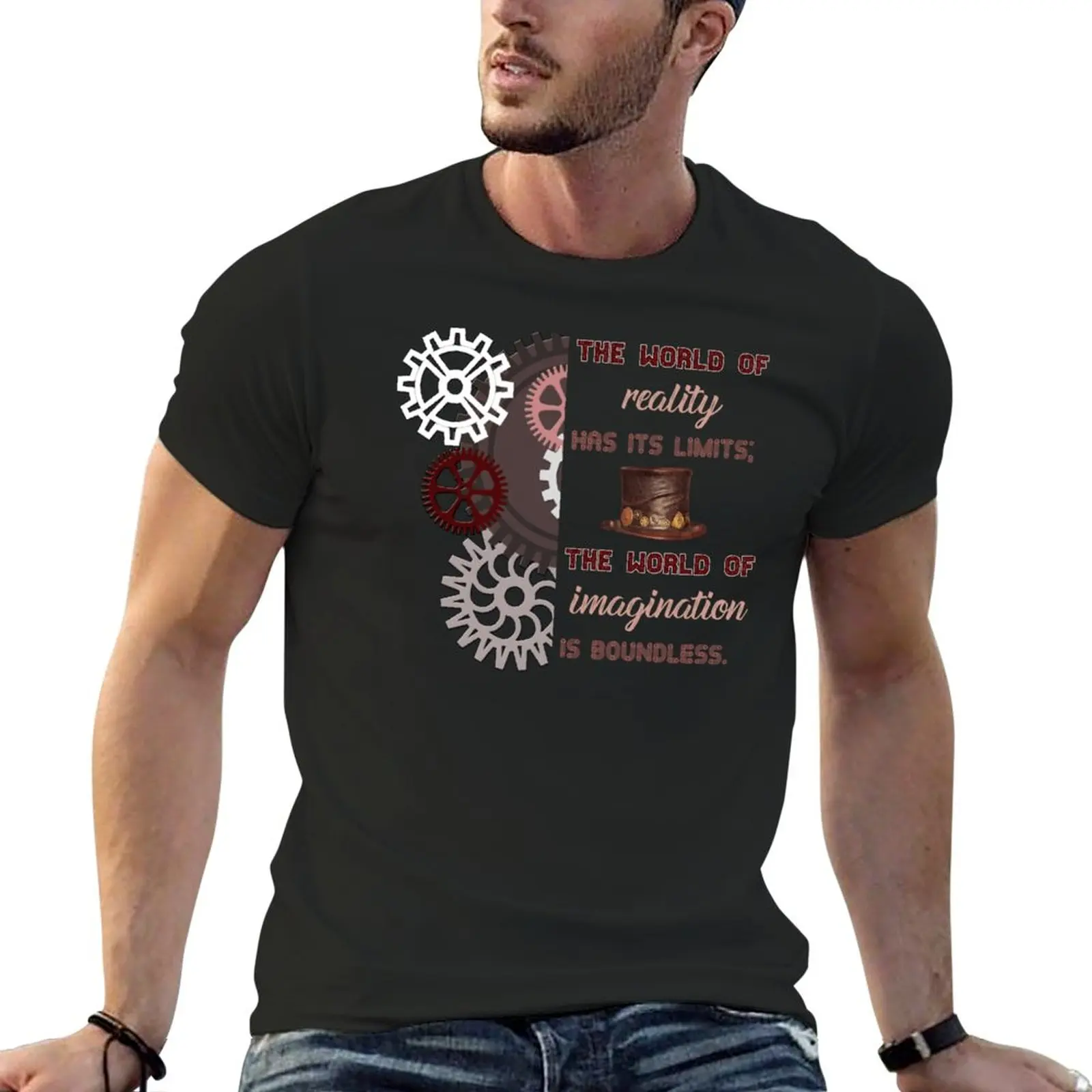 The world of reality has its limits; the world of imagination is boundless. T-Shirt oversizeds mens graphic t-shirts