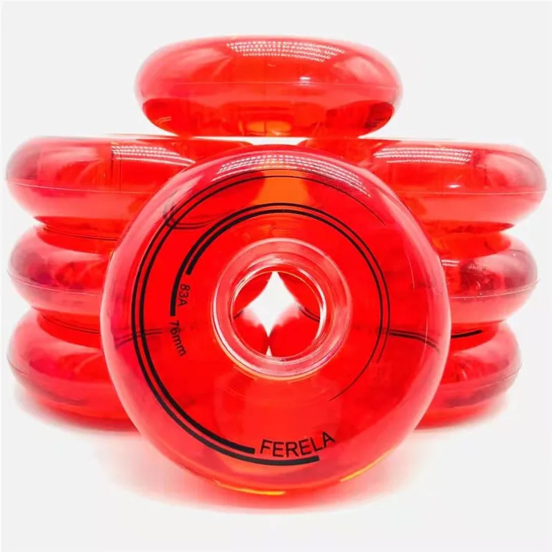 Half Transparent Inline Skate Wheels 83A Fruit Full Meat Roller Skates Wheel with 64 68 70 72 76 80mm Inline Slalom Skating Tyre