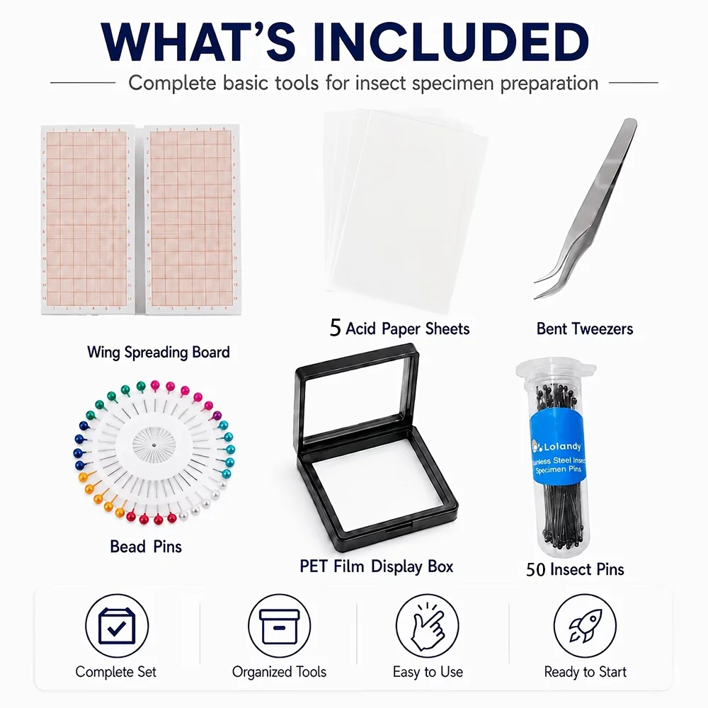 Professional Entomological Specimen Preparation & Mounting Kit 1
