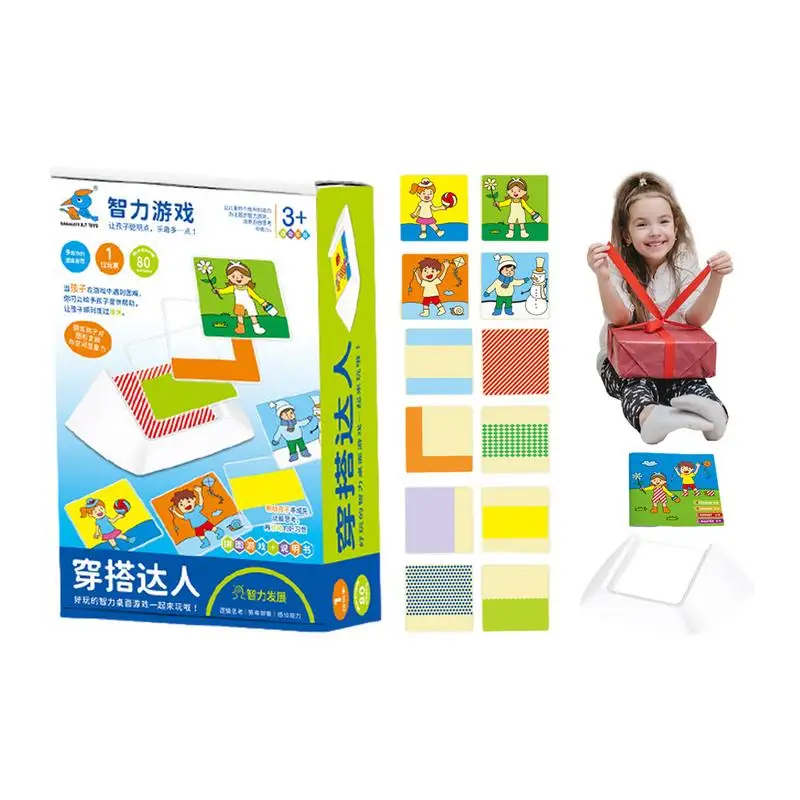 Dress Up Games 80 Grades Creative Outfit Dressing Game Problem-Solving Toys Variety Dressing Game Features 4 Character Cards For