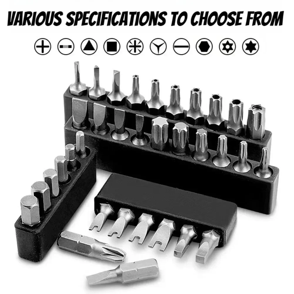 7/11pc S2/CRV Screwdriver Bit Set 25mm Plum Blossom Hex Socket Cross Screwdriver Head Power Drill Adapter Screw Driver Hand Tool