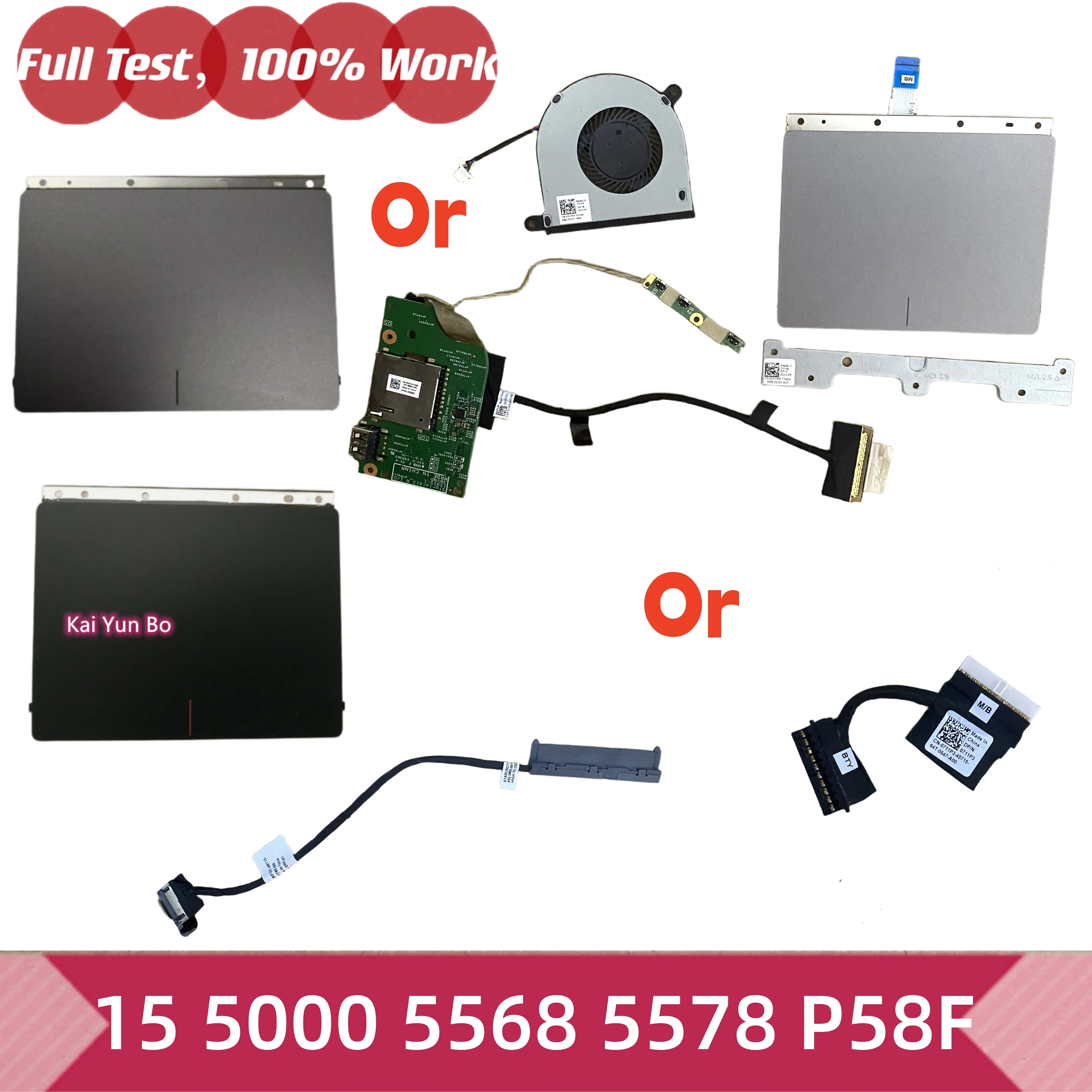 04ND6F 00KC85 03F2F4 085GTT 15915-1 03GX53 031TPT WRFWM PYGCR 3GX53 0RFG51 Placa de Botão de Energia USB Touchpad FAN, Cabo de Disco Rígido HDD, Cabo de Bateria para DELL Inspiron 15 5000 5568 5578 P58F 0WRFWM 0PYGCR