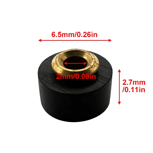 

1pc Outer Diameter 6.5mm Copper Shaft Rubber Pinch Roller for Walkman Tape Recorder cassette deck player