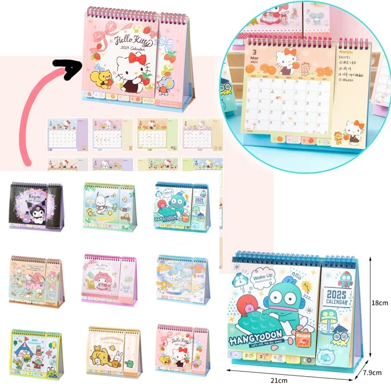 Sanrio Calendar Cute Anime Calendar Kawaii Desktop Decoration Yearly Monthly Daily Planner Schedule Organizers Christmas Gifts