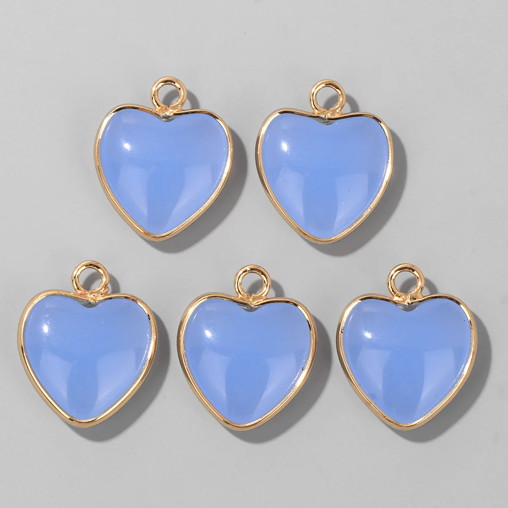 Cute Heart Shape Stone Pendant Natural Gem Charm