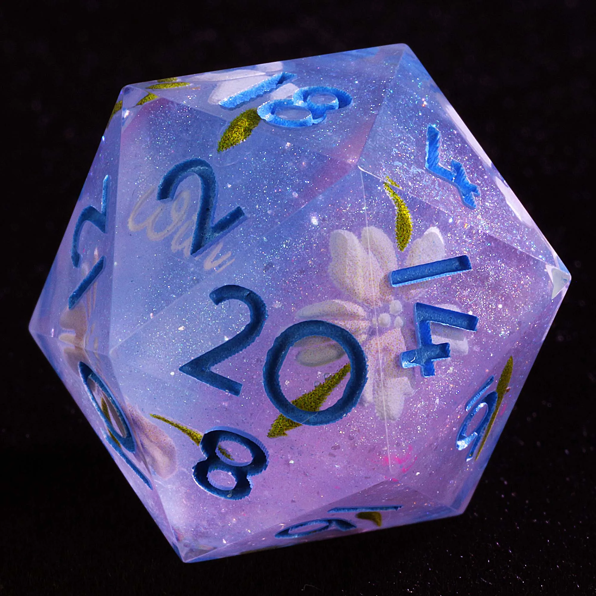 9 Polyhedral D and D set of Dice Spring Whisper Blossom
