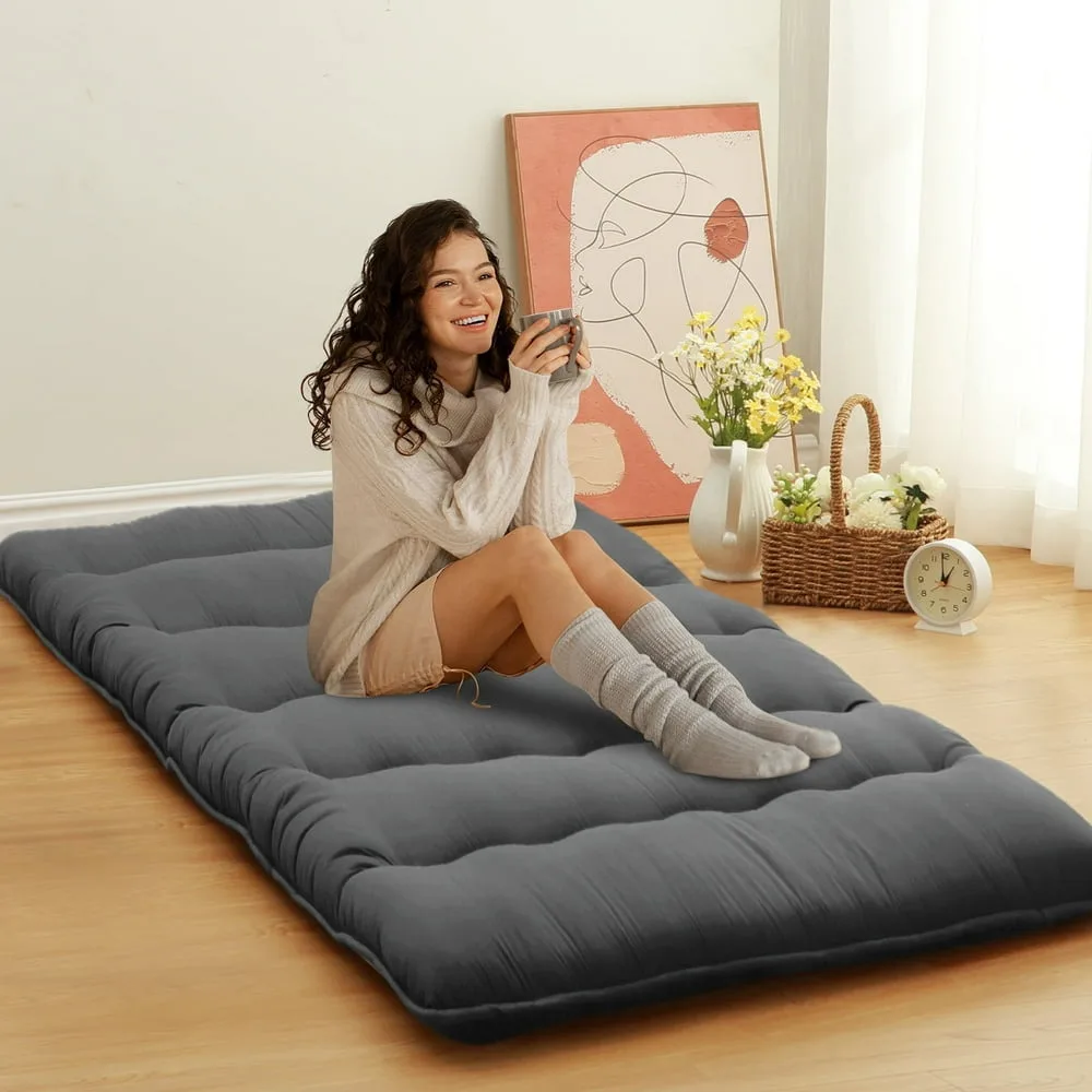 

2024 New Japanese Floor Mattr Futon, 3 '' Thicken Futon, Portable & Foldable Tatami Mat For Sofa Lounger Camping Dormitory Yoga