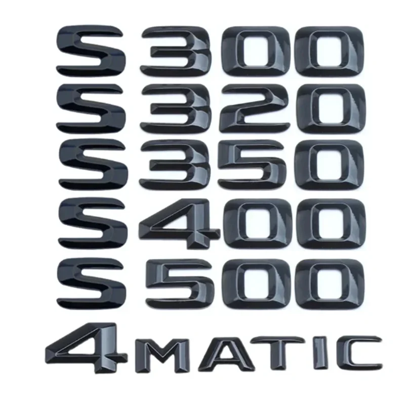 2015 ABS Black Letters Car Trunk Badge S320 S350 S400 S450 S500 S600 4MATIC Emblem Logo For Mercedes W223 W222 Auto Accessories