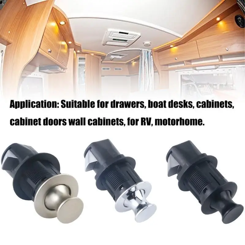 652F Round Embedded Push to Open Lock Heavy Duty Zincs Alloy Flush Mount Cabinet Lock for Drawer Cupboard Easy Installation