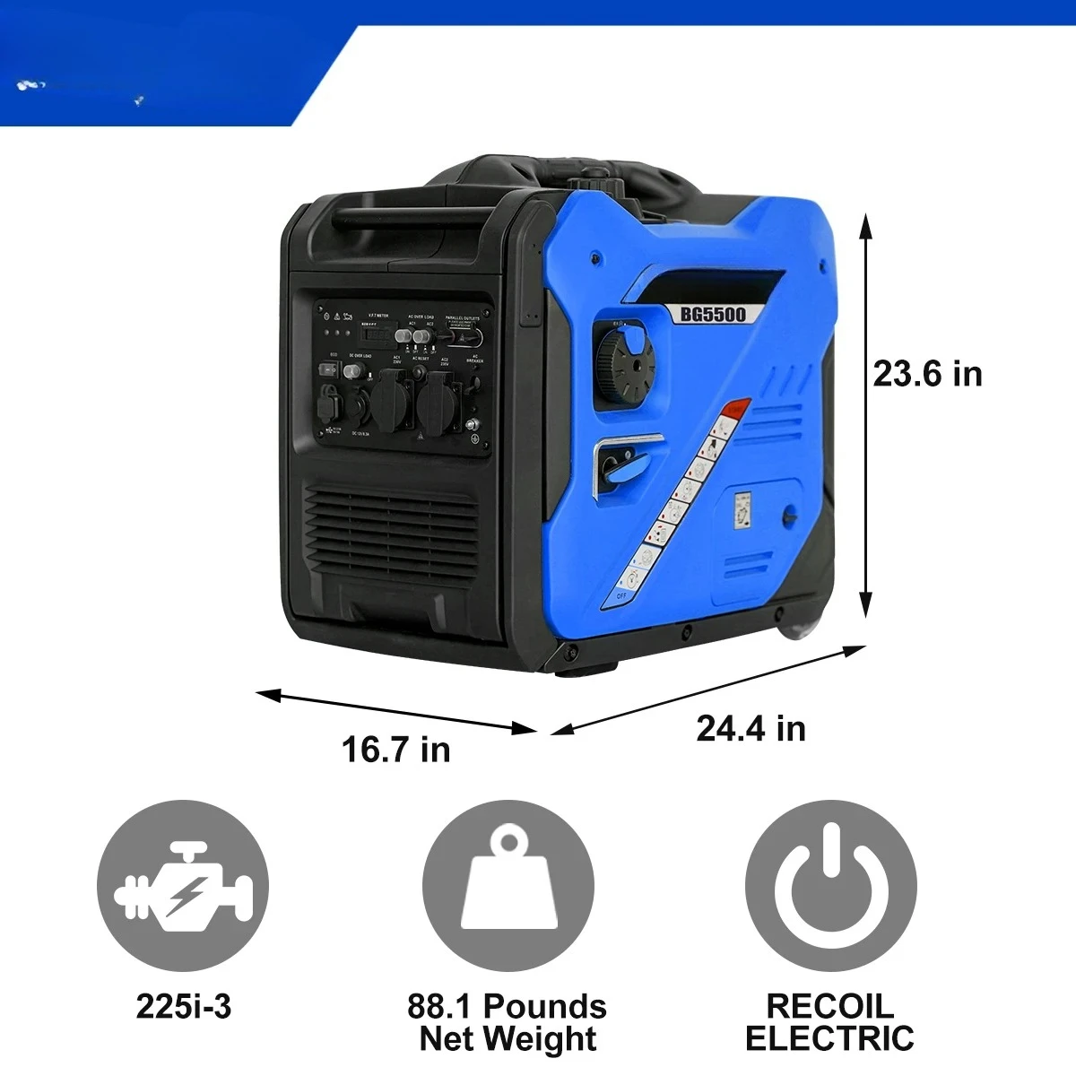 

110V 220V 5KW 5.5KW Portable Power Remote Silent Inverter Generator