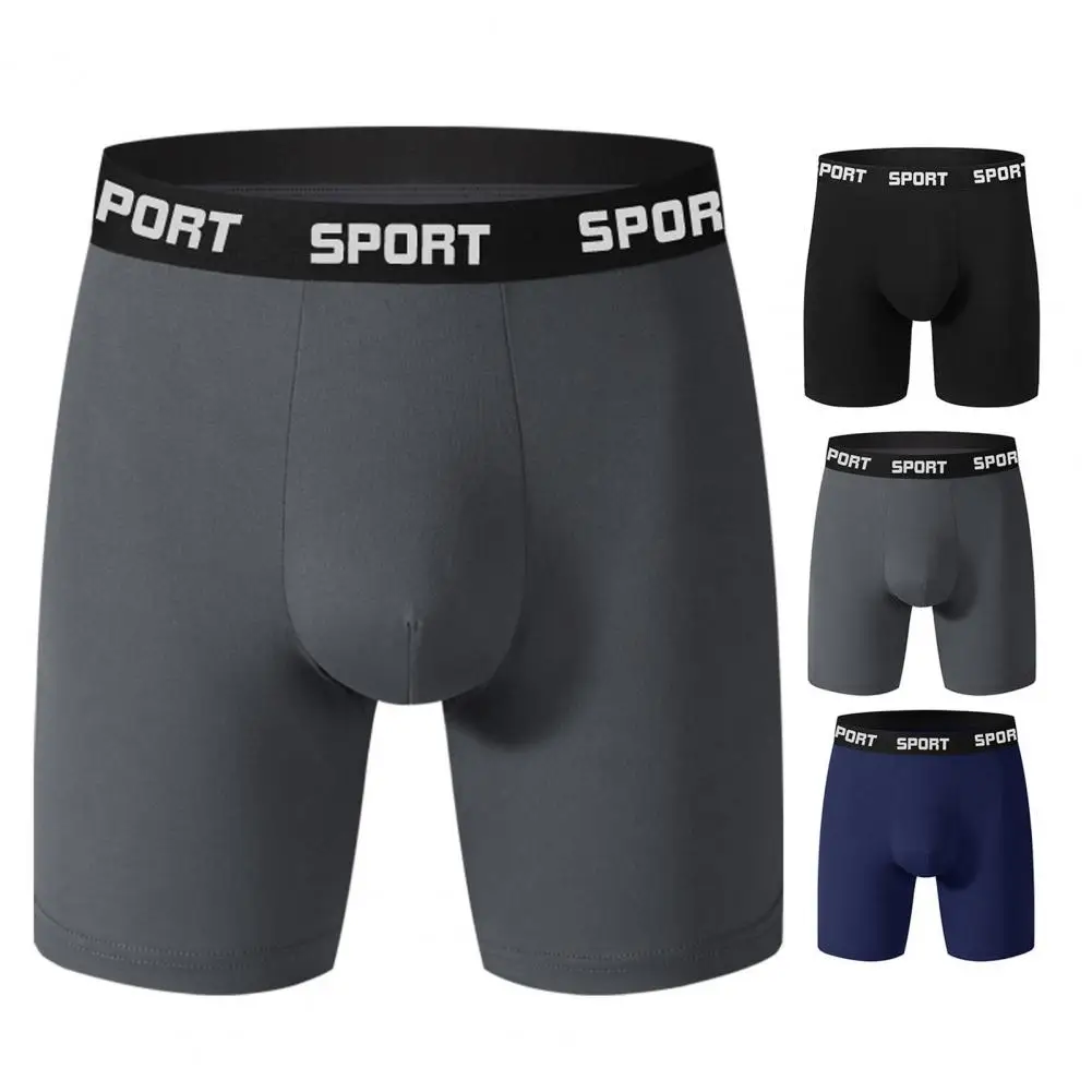 Mens Long Underwear U Convex Pouch Sports Boxers For Men Athletic Quick Dry Shorts Ice Silk Panties Thin Underpants Slim Fit