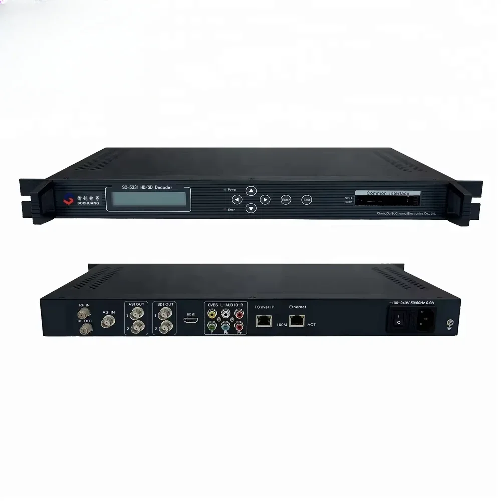 ตัวเข้ารหัสและถอดรหัส 1105 IP HD H.264 Mpeg-4 Sdi (เชื่อมต่อแบบจุดต่อจุดผ่าน IP, รองรับสัญญาณวิดีโอ/เสียง HD-MI+SDI+YPbPr+CVBS ทางเข้า, ASI+IP TS UDP ทางออก)