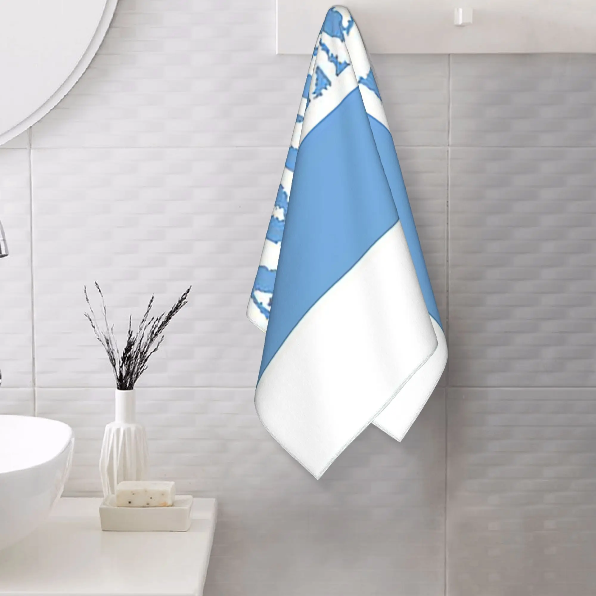 Custom Argentina Flag Soft Face Towel Quick Dry Pool Bath Cotton Towels Absorbent Quick