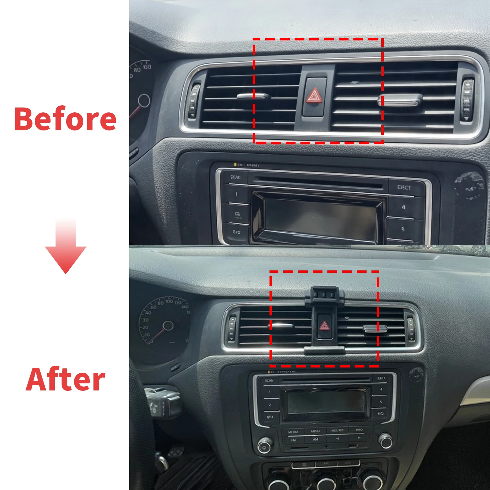 for VW Jetta MK6 / Jetta A6 2011 2012 2013 2014 RHD LHD Screen Base Phone Holder Mount ​​ Secure Clip Car​​ accessoires