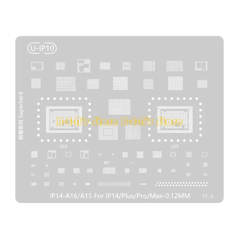 Y1AD Professional BGA Reballing Stencil for 15 14 13 12 11 Comprehensive Template