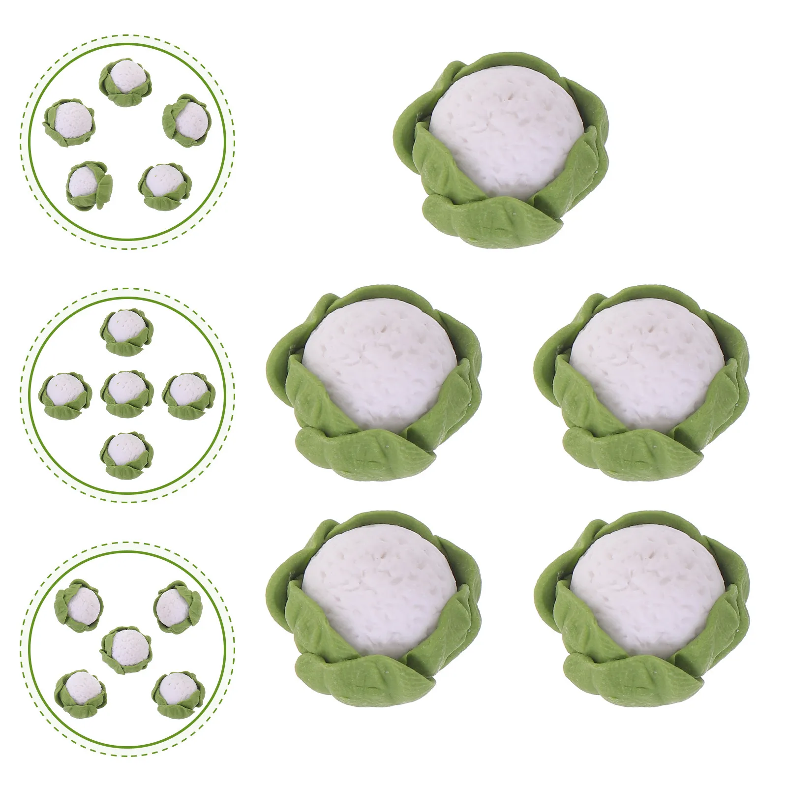 

5Pcs Realistic Mini Broccolo Resin Vegetable Decor for Dollhouse Miniature Kitchen Dining Room Scene Stylish Delicate
