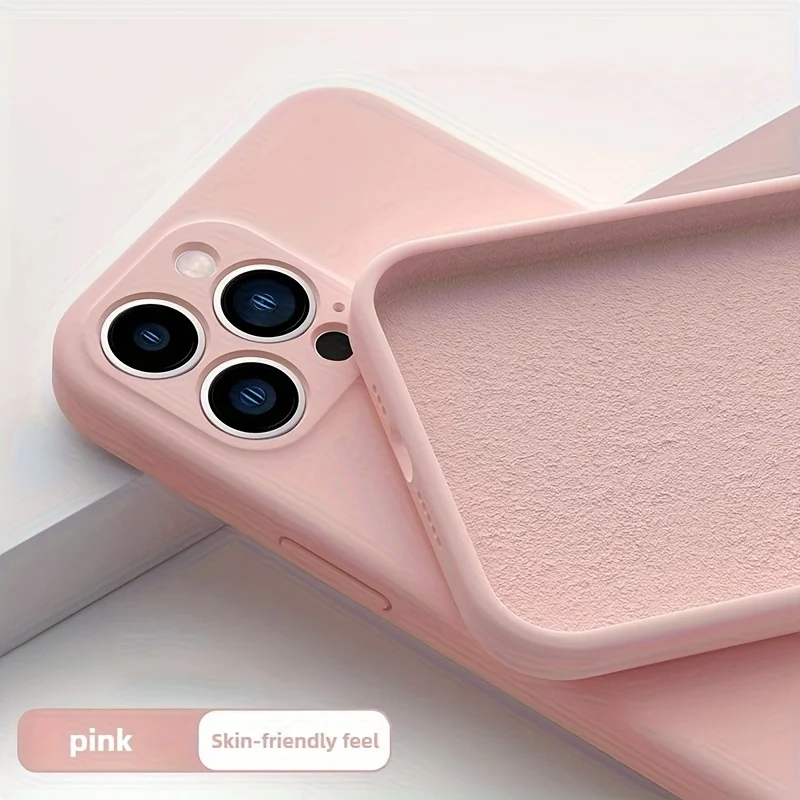 Luxuriöse Eingebaute Flanell Einfarbige Stoßfeste Handyhülle für iPhone 17, 16, 15, 14, 13 Pro Max Weiche TPU Rückseite – Detail 6