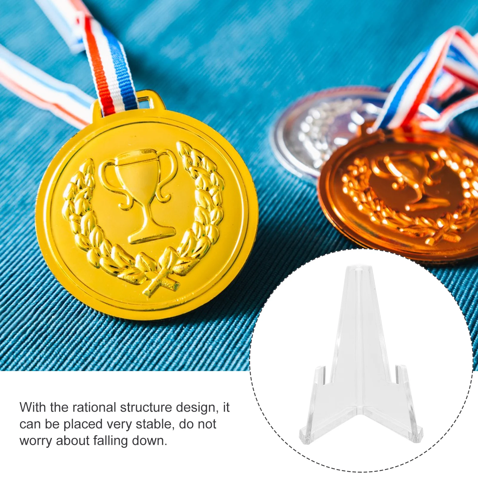 

6Pcs Acrylic Mini Easel Coin Display Stand Desktop Rack Badge Holder Medal Collector Organizer Coin Display Stand