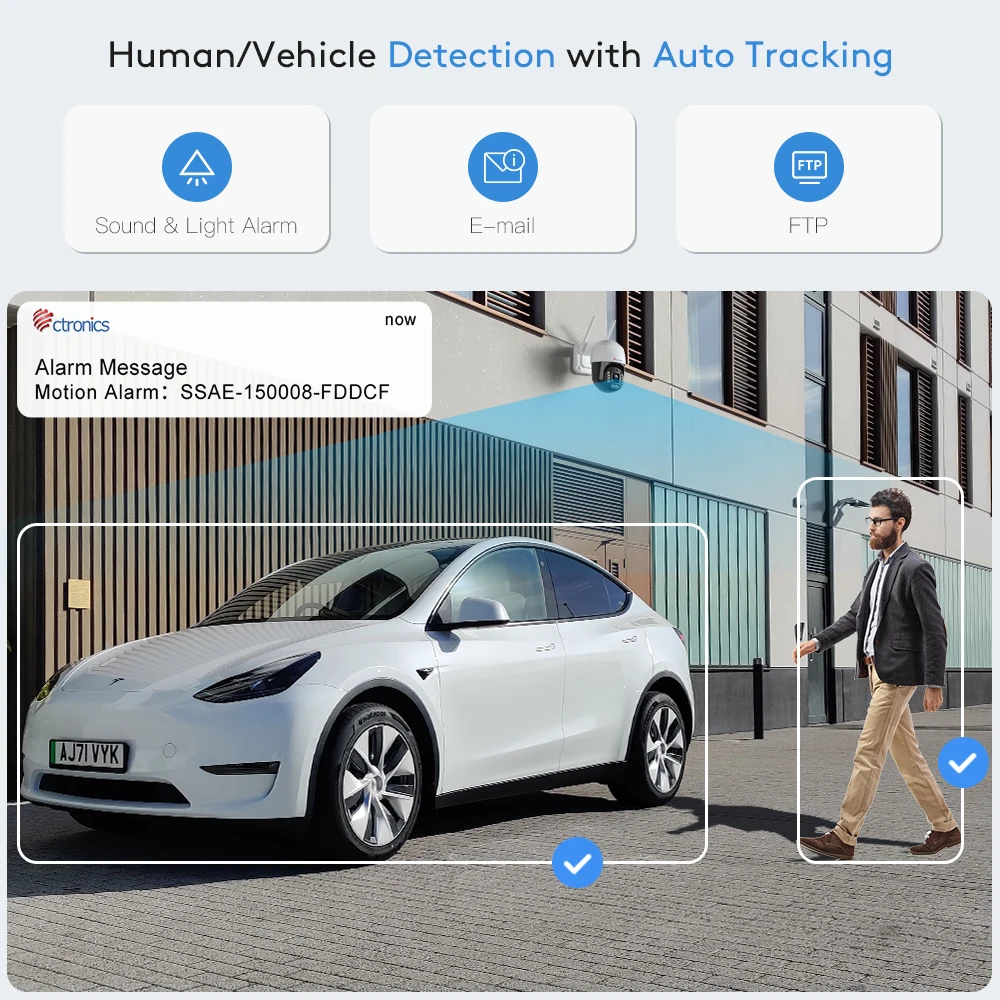 Ctronics Real 4K 야외 감시 카메라 5Ghz Wifi 8MP 3840x2160P 풀 컬러 야간 투시경 보안 IP 카메라 360 자동 추적