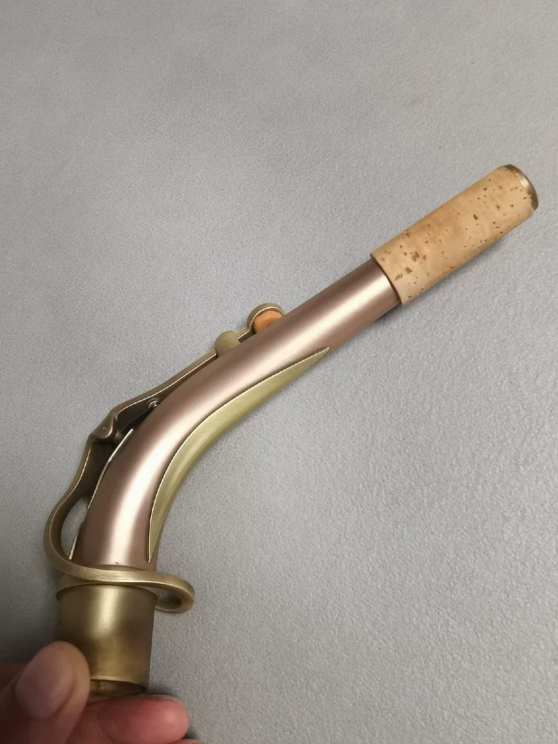 24.5mm Threaded Phosphor Bronze Curved Neck Antique Mouthpiece Set For Eb Alto Saxophone Wind Instrument Replacement Parts