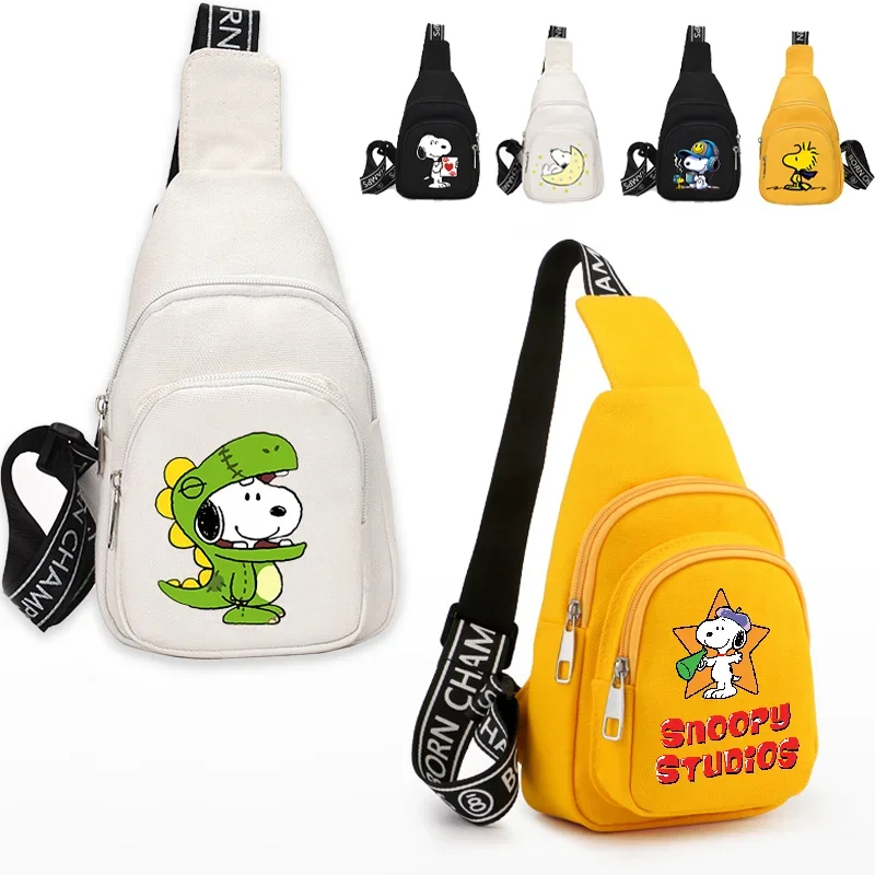 

Snoopy Shoulder Bag Large Capacity Crossbody Backpack Fashion Simple Boys Girls Bag Cute Cartoon Print Travel Outing Pocket Gift