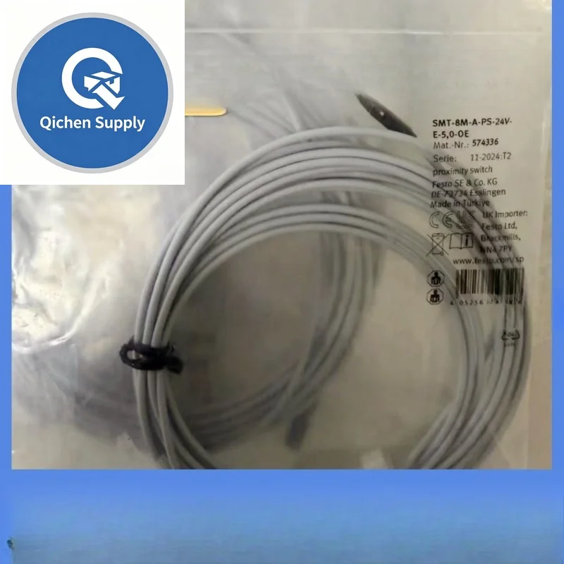 1PC New SMT-8M-A-PS-24V-E-0,3-M8D Proximity Sensor Switch 574334 Magnetic Cylinder Sensor 0.3m Cable M8 Connector