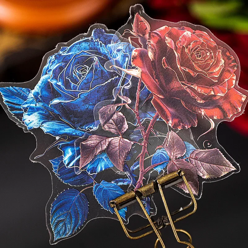 12Pieces PET Sticker Pack Gothic Romance Rose Handbook Romantic Supplies DIY Decorative Stickers Scrapbook cut 137*107mm