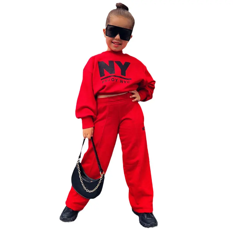 

1-8Years Baby Kids Girls Clothes Sets Long Sleeve Hoodies+Flared Pants Clothing For Young Girls Kids Children's Girls 2 4 6