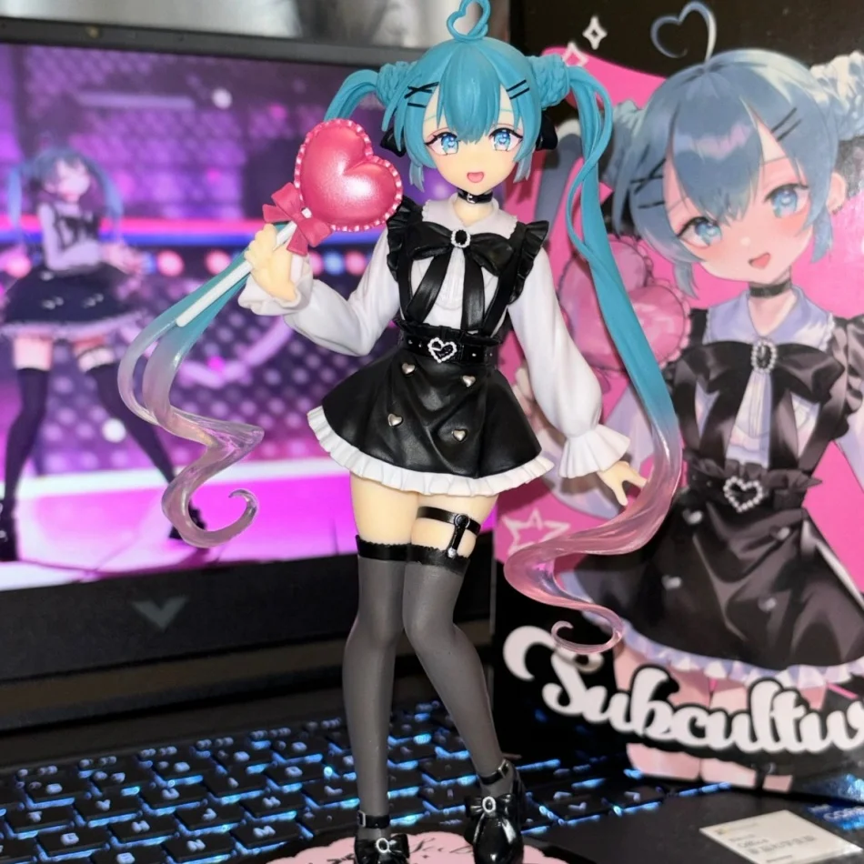 Hatsune Miku Fashion Figure – Subculture Style PVC Collectible Statue with Heart Lollipop, Anime Character Figurine for Des view 6