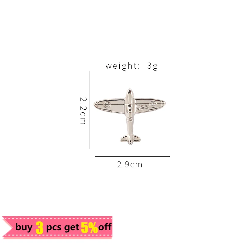 Two Aircraft Alloy Airplane Pins Children\'s Lovely Aircraft Brooch Clothes Cowboy Bag Holiday Gifts Shoes Bags Badges Customized