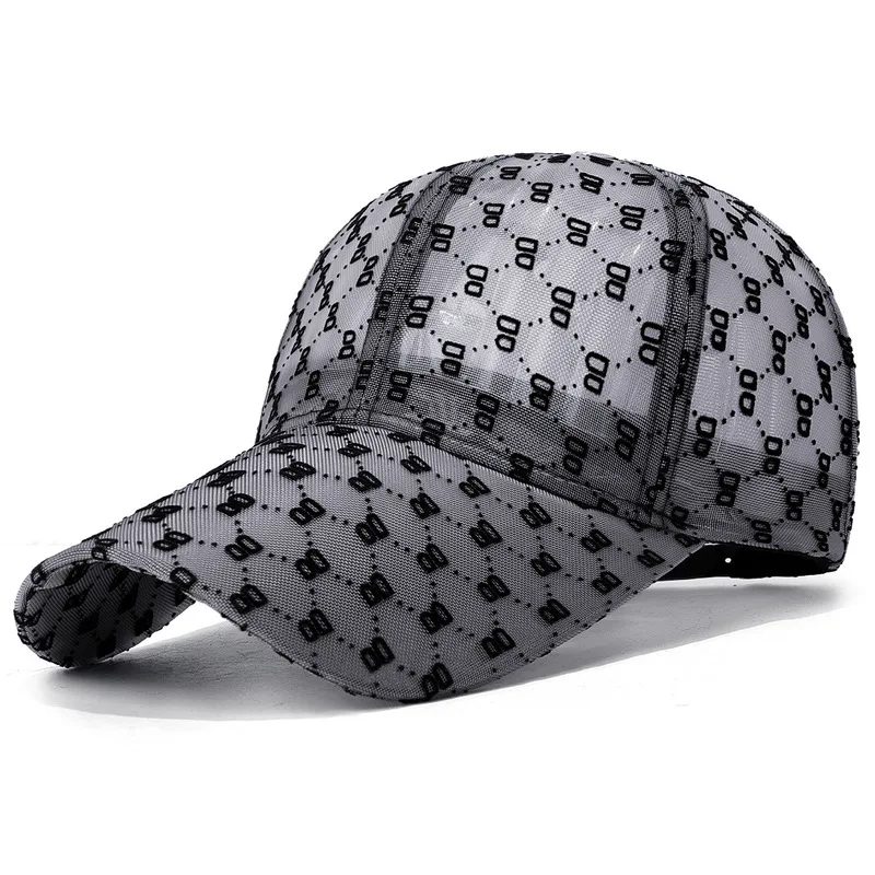 Lace mesh summer extended brim hollow-out baseball cap for men and women, sweet and breathable outdoor fishing cap