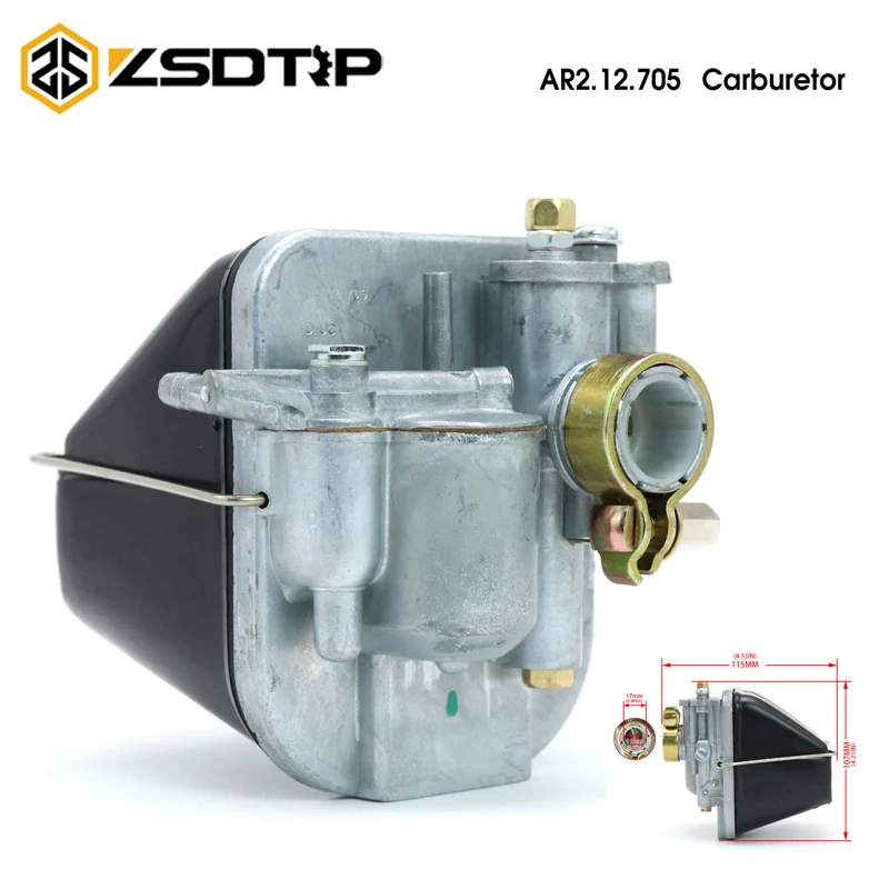 Carburador de motocicleta ZSDTRP para MBK 51 2 tiempos 50cc AR2.12.705 12mm Scooter ciclomotor AR2.12.705 Mobylette Carb con filtro de aire