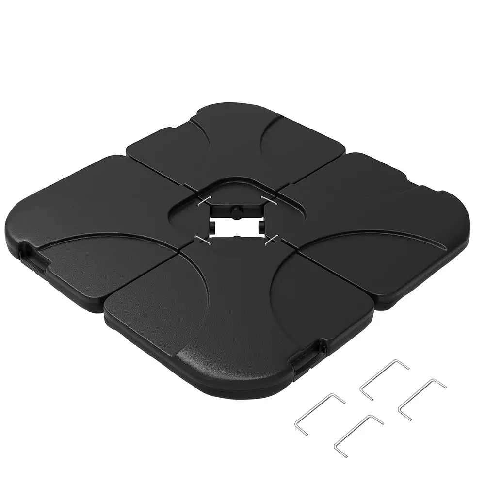 

Hw1500212 4-Piece (Black) Patio Weight Set-4-Piece Fillable Base-220-Pound Plate Sand For Cantilever And Offset Outdoor