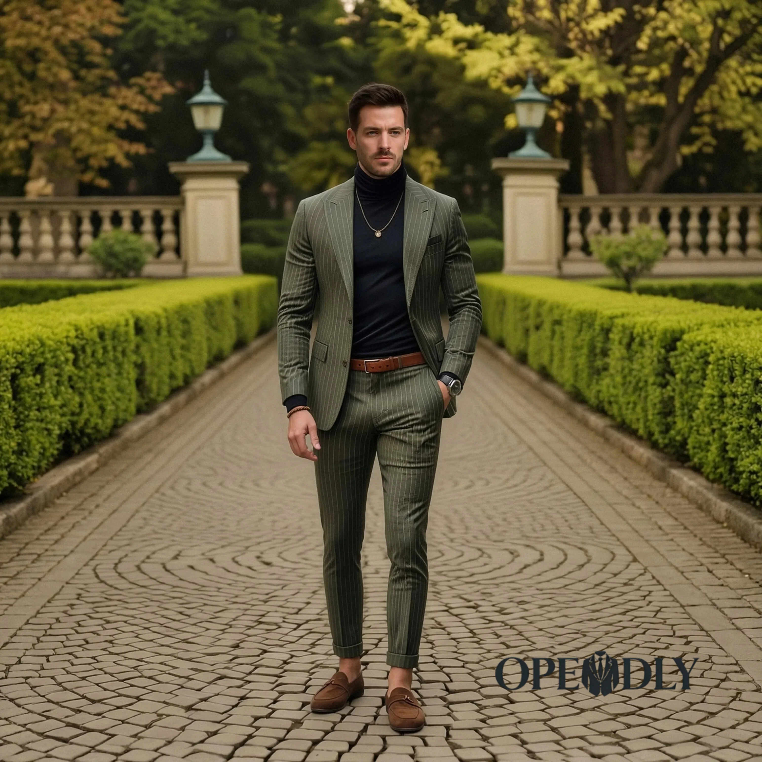

Custom Slim Fit Tuxedo Suit Three Piece Set One Button Blazer Vest Pants for Wedding Prom Business by OPEODLY Mens Formal Wear