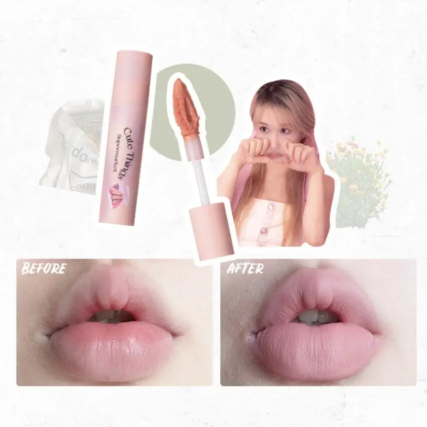 FLORTTE 립 프라이머 매트 한국 립스틱 크림, 미백 머드, 오래 지속되는 방수 립글로스