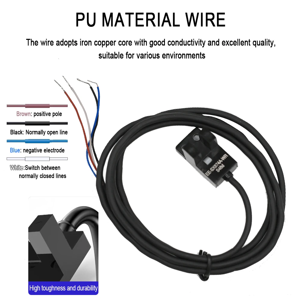 Cloweit Photoelectric Switch U-type Sensor Switch With 1m Cable EE-SX672-WR/671/670A/3/SX674P-WR Proximity Switch NPN PNP