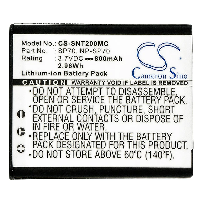 Camera 800mAh Battery For Sony 4-261-368-01 NP-SP70 SP70 SP70A SP70B Bloggie Touch MHS-TS20 MHS-TS20/S MHS-FS2/V MHS-TS10/B