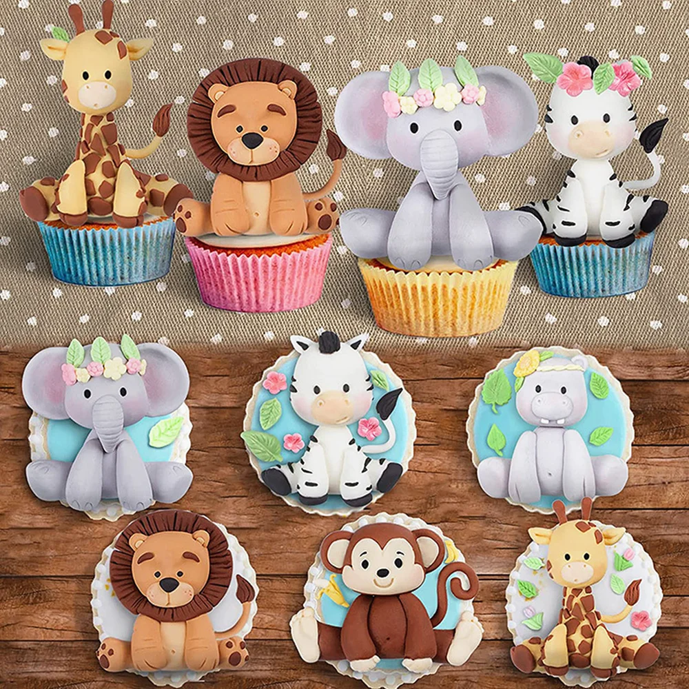 Silicone Cake Mold Lion Monkey Fondant Moulds For DIY Elephant Rabbit Cupcake Decorating Tools Pastry Kitchen Baking Accessories