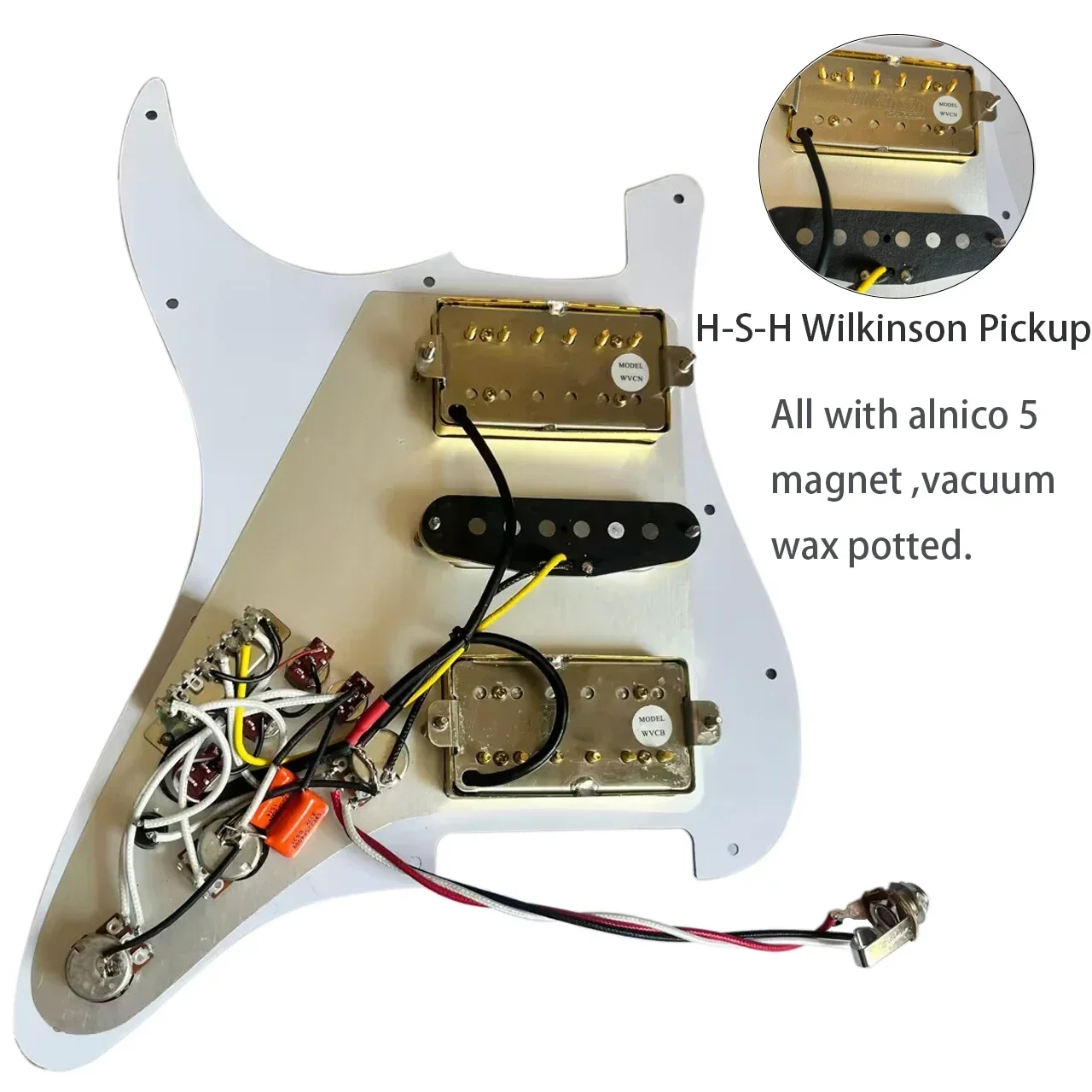 Prewired Loaded ST Pickguard Set HSH Alnico 5 Humbucker Pickup Coil Split 5-way Switch For ST Guitar Parts