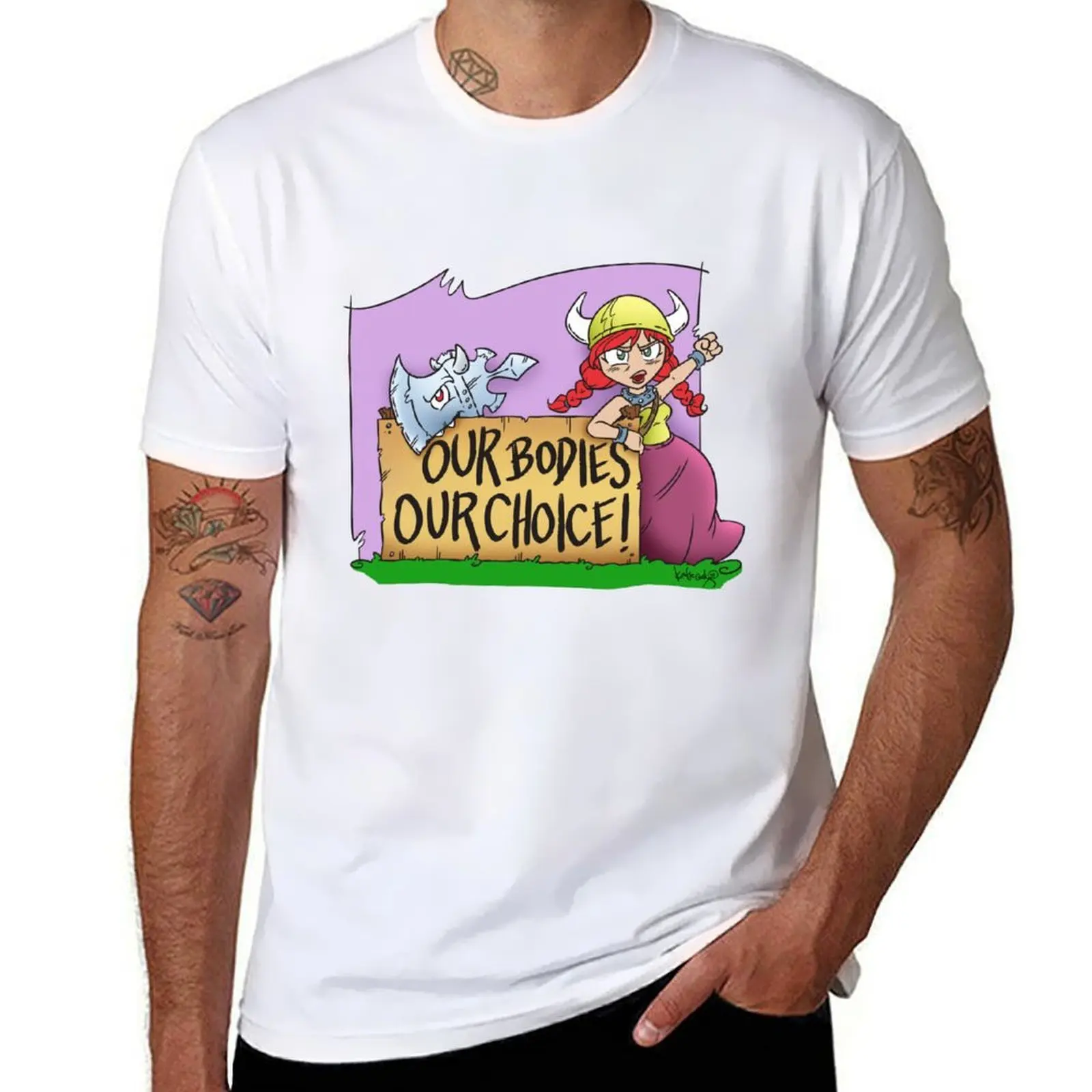 Fleur 'Notre corps, notre choix!" Pour charité T-Shirt anime t-shirts pour homme coton t-shirts de haute qualité T-Shirt