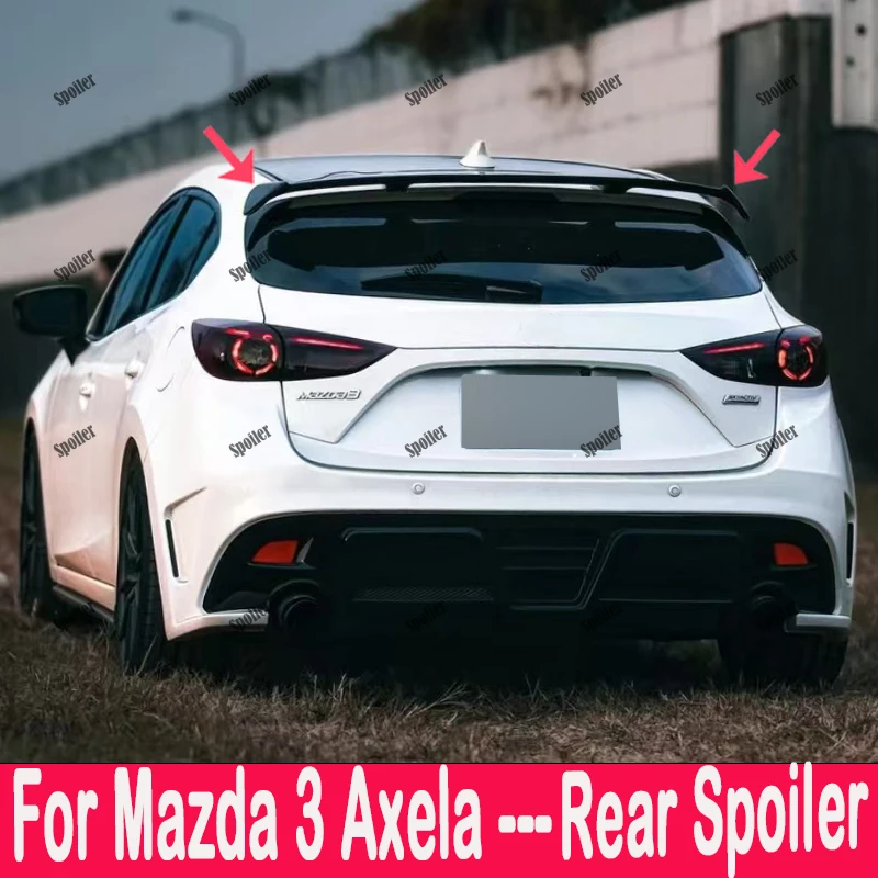 

For Mazda 3 Axela Hatchback 2014-2026 Car Styling ABS Rear Roof Spoiler Wing Tail Trunk Lid Cover Auto Decoration