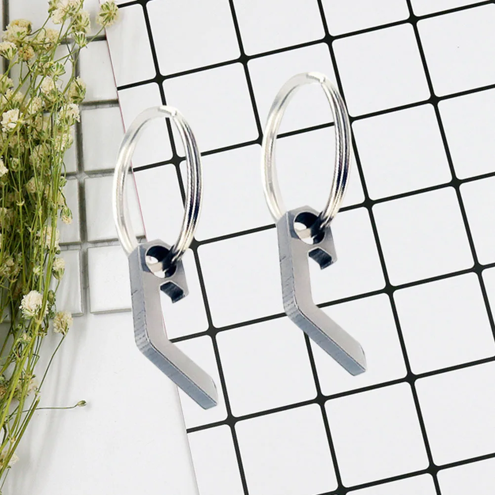 

2Pcs Stainless Steel Keychain Bottle Opener Easy Grip Design Multi-Function Can Opener for Indoor Outdoor Use Gift Idea