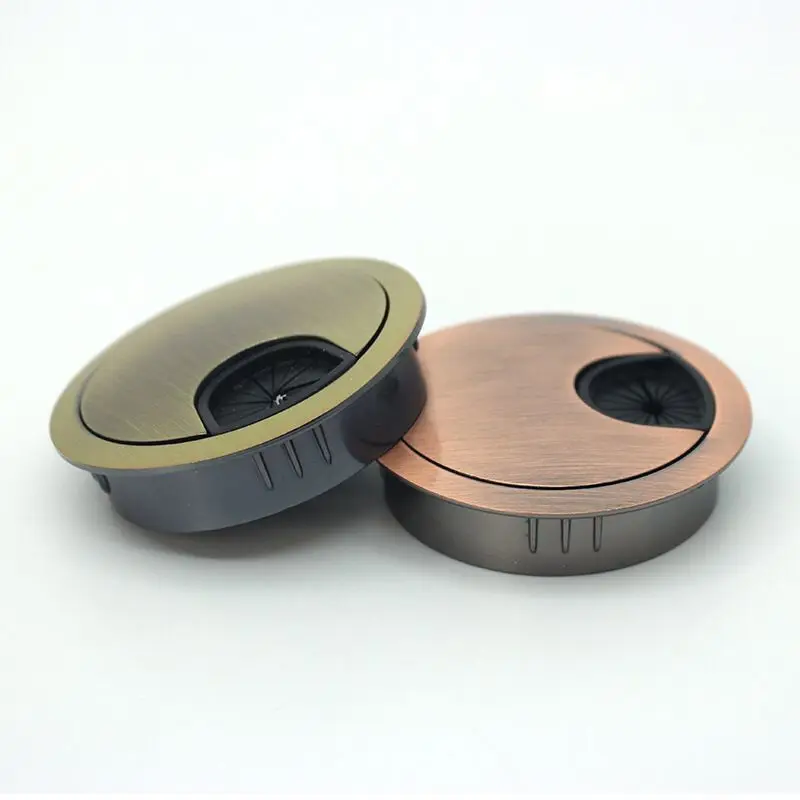 50mm Computer Desk Metal Grommets Wire Cable Hole Round Cover Box Furniture Hardware