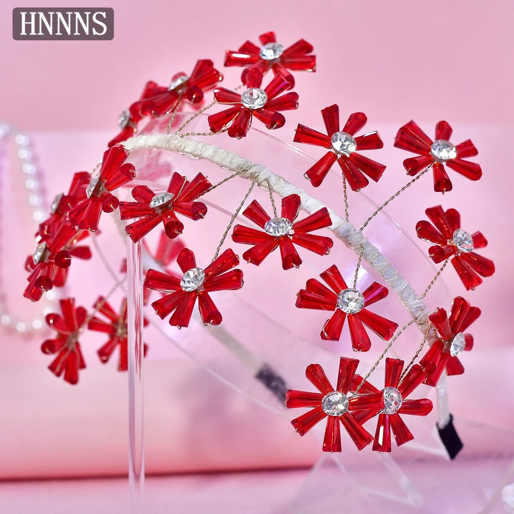 

HNNNS Handmade Rhinestone Headpiece Bridal Wedding Hair Accessories Elegant Women Headband Exquisite Christmas Day Gifts A404