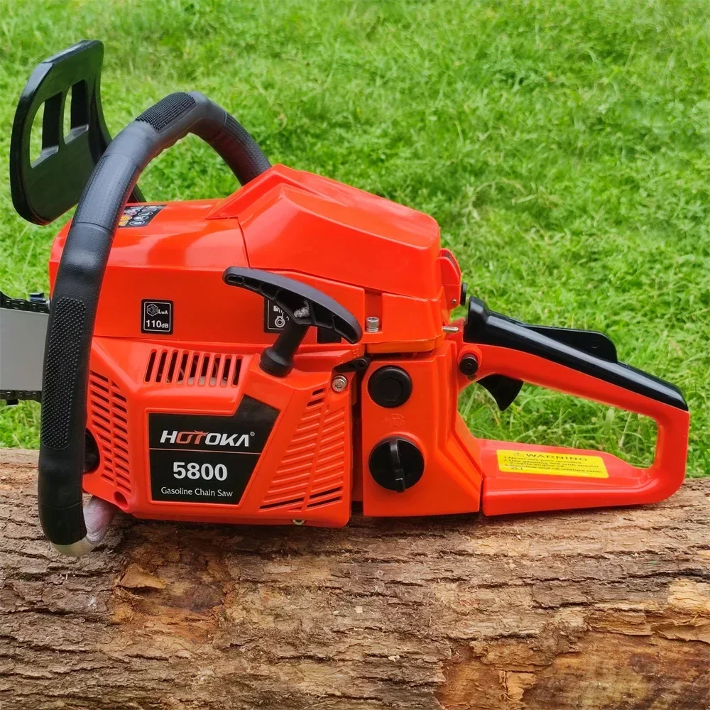 Nuevo modelo de motosierra japonesa de 58 cc, 2 tiempos, de gasolina, monocilíndrica, 5800, con enfriamiento por aire forzado, compatible con ODM y con certificación CE