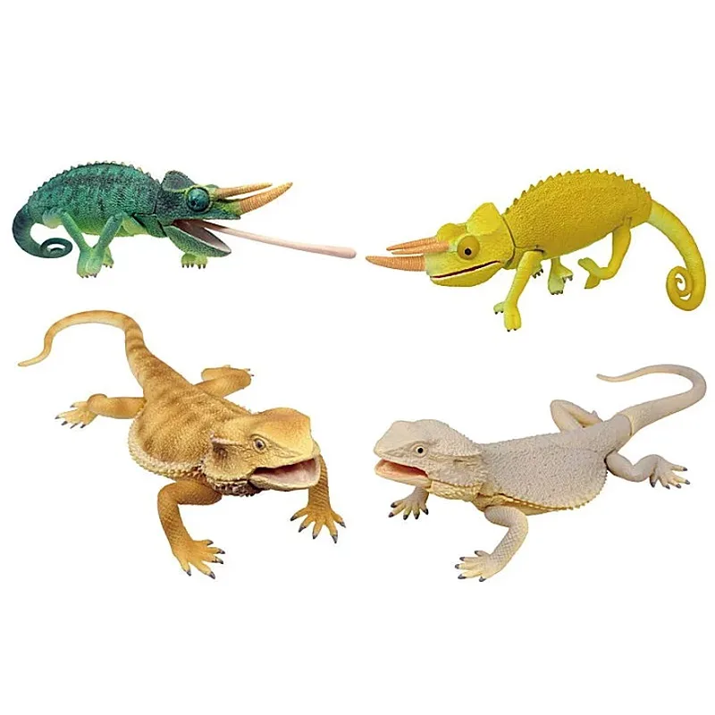 Japanese Bandai Genuine Gacha Scale Model Biological Cognitive Model Lizard Chameleon Simulation Miniature Action Figure Toys